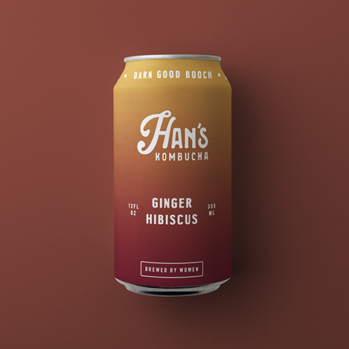 Can of Han's Kombucha - Ginger Hibiscus Kombucha