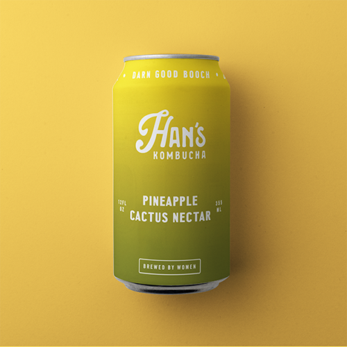 Can of Han's Kombucha - Pineapple Cactus Nectar Kombucha