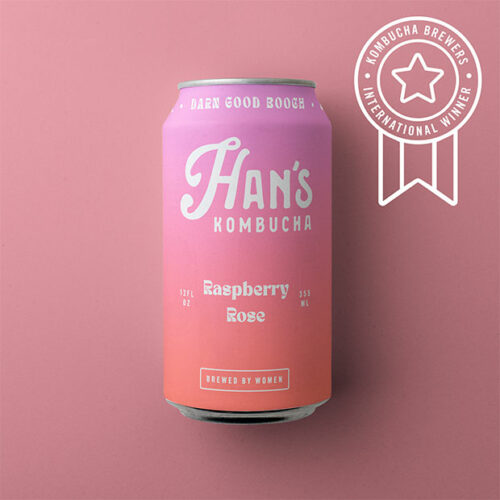 Can of Han's Kombucha - Rapsberry Rose Kombucha KombuchaKup Winner
