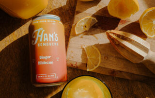 HK Brewing and Han's Kombucha Ginger Hibiscus Mocktail in Salt Lake City UT for Dry January
