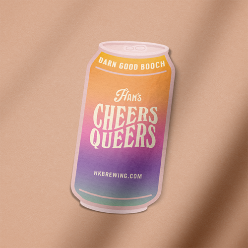 Han's Kombucha Cheers Queers Sticker