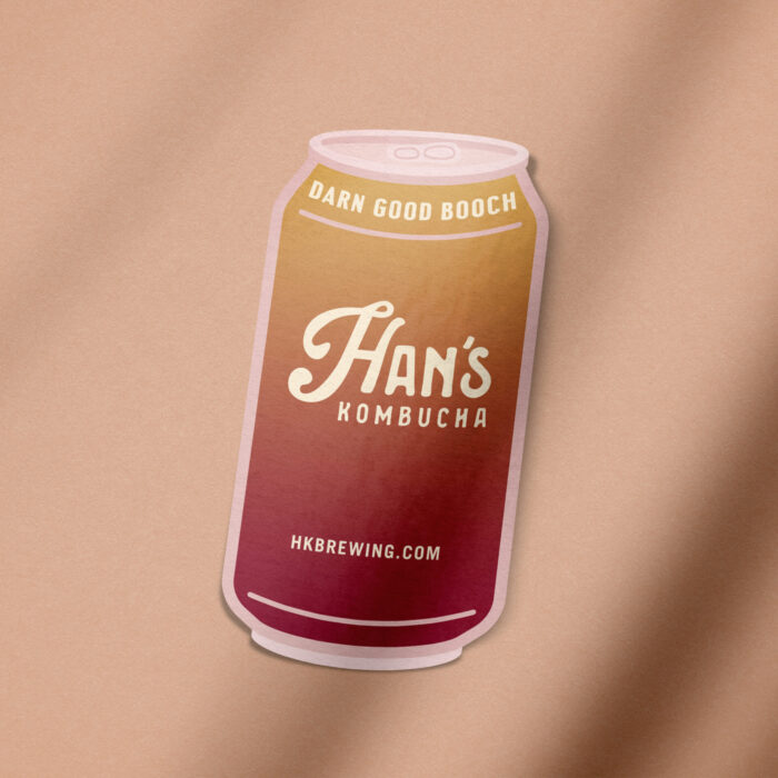 Han's Kombucha Can Sticker - Ginger Hibiscus